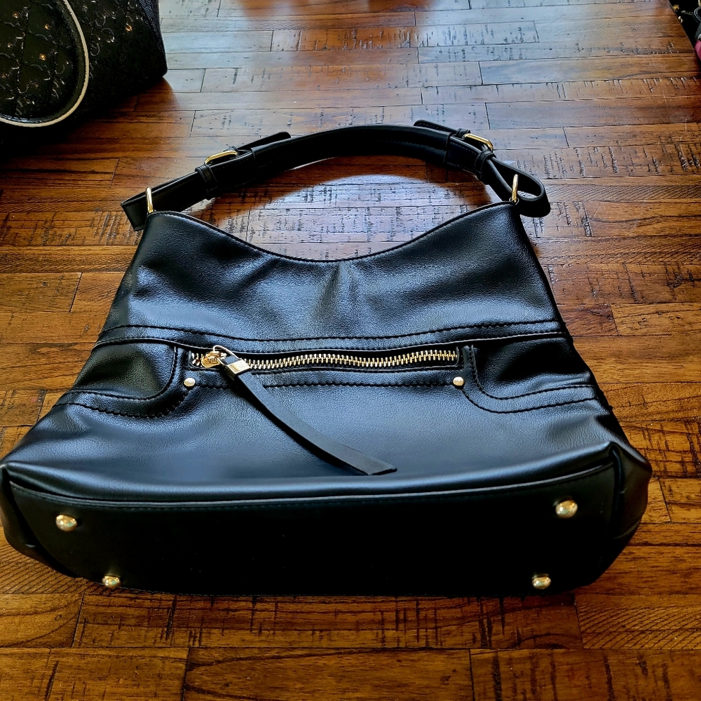 Black Vegan Leather Handbag